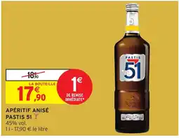 Intermarché Hyper PASTIS 51 Apéritif anisé offre