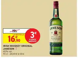 Intermarché Hyper JAMESON Irish whiskey original offre