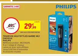 Intermarché Hyper PHILIPS Tondeuse multistyles barbe nez cheveux offre