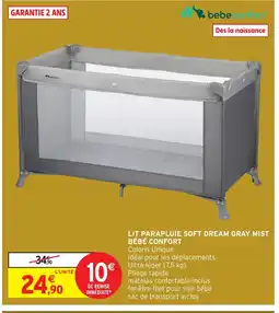 Intermarché Hyper BÉBÉ CONFORT Lit parapluie soft dream gray mist offre