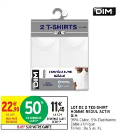 Intermarché Hyper DIM Lot de 2 tee-shirt homme regul activ offre
