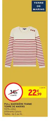 Intermarché Hyper TERRE DE MARINS Pull marinière femme offre