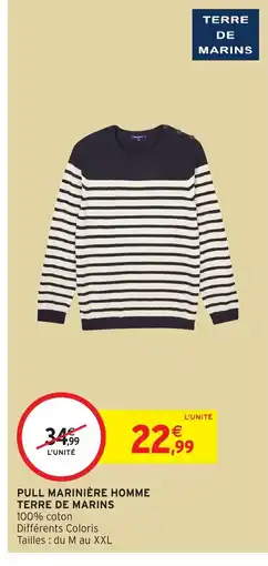 Intermarché Hyper TERRE DE MARINS Pull marinière homme offre