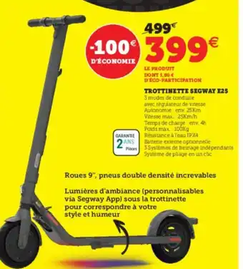 Hyper U Trottinette segway E25 offre