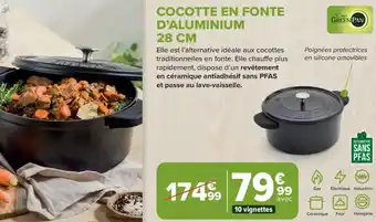 Carrefour Market Cocotte en fonte d'aluminium 28 cm offre