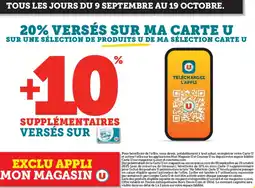 Hyper U 20% VERSÉS SUR MA CARTE U offre