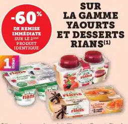 Hyper U Sur la gamme yaourts et desserts rians offre