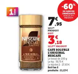 Hyper U Cafe soluble l'original nescafe offre