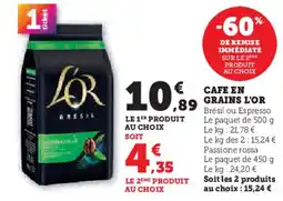 Hyper U Cafe en grains l'or offre