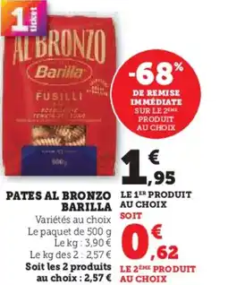 Hyper U Pates al bronzo barilla offre