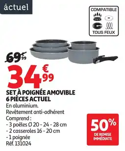 Auchan ACTUEL Set à poignée amovible 6 pièces offre
