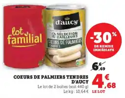 Hyper U Coeurs de palmiers tendres d'aucy offre