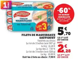Hyper U Filets de maquereaux saupiquet offre