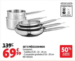 Auchan Set 5 pièces en inox offre