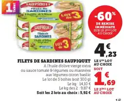 Hyper U Filets de sardines saupiquet offre