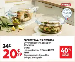 Auchan PYREX Cocotte ovale slow cook offre