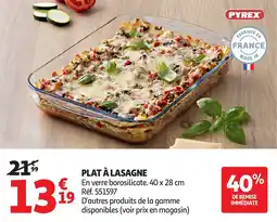 Auchan PYREX Plat à lasagne offre