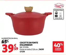 Auchan MENASTYL Cocotte en fonte d'aluminium offre