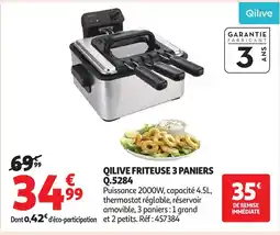 Auchan QILIVE Friteuse 3 paniers q.5284 offre