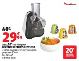Auchan MOULINEX Découpe légumes dj753b10 offre