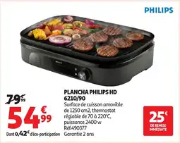 Auchan PHILIPS Plancha hd 6210/90 offre