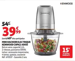 Auchan KENWOOD Mini hachoir electrique kenwood chp62.400si offre