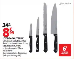 Auchan Lot de 4 couteaux offre