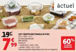 Auchan ACTUEL Lot 3 boites rectangle offre