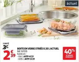 Auchan ACTUEL Boite en verre striée offre