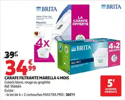 Auchan BRITA Carafe filtrante marella 4 mois offre