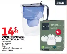 Auchan ACTUEL Carafe filtrante +1 cartouche offre