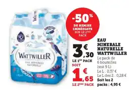 Hyper U Eau minerale naturelle wattwiller offre