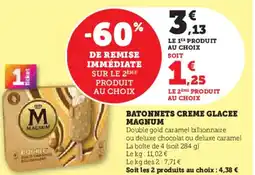 Hyper U Batonnets creme glacee magnum offre