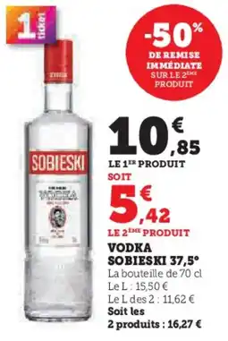 Hyper U Vodka sobieski 37,5° offre