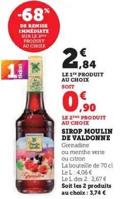 Hyper U Sirop moulin de valdonne offre