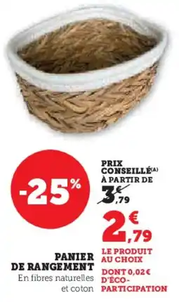 Hyper U Panier de rangement offre