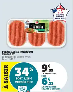 Hyper U Steak hache pur boeuf offre