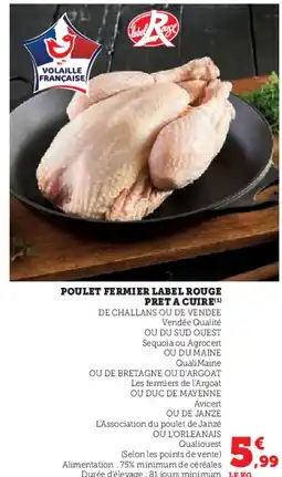 Hyper U Poulet fermier label rouge pret a cuire offre