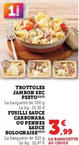 Hyper U Trottoles jambon sec pesto offre