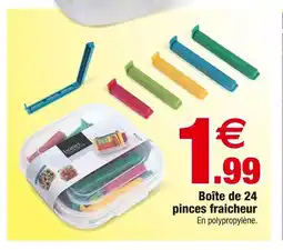 Bazarland Boîte de 24 pinces fraicheur offre