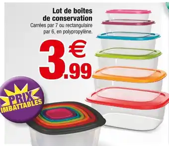 Bazarland Lot de boîtes de conservation offre