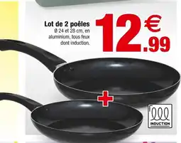 Bazarland Lot de 2 poêles offre
