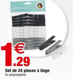 Bazarland Set de 24 pinces à linge offre