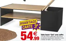 Bazarland Table basse Zoé avec coffre offre