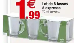 Bazarland Lot de 6 tasses à expresso offre