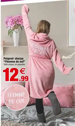 Bazarland Peignoir sherpa Flemme de ouf offre