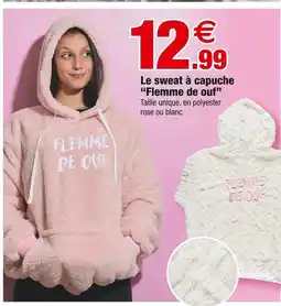 Bazarland Le sweat à capuche Flemme de ouf offre