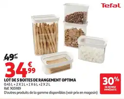 Auchan TEFAL Lot de 5 boites de rangement optima offre