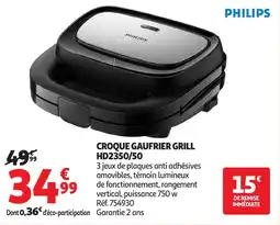 Auchan PHILIPS Croque gaufrier grill hd2350/50 offre