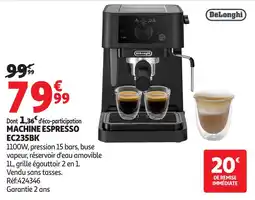 Auchan DELONGHI Machine espresso ec235bk offre